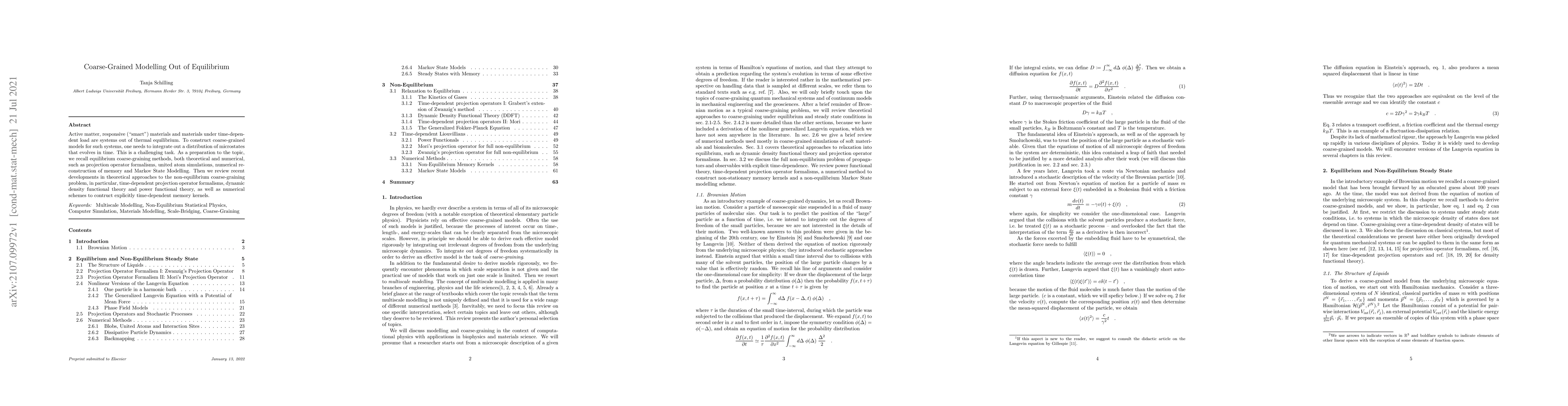 Thumbnail for Coarse-Grained Modelling Out of Equilibrium