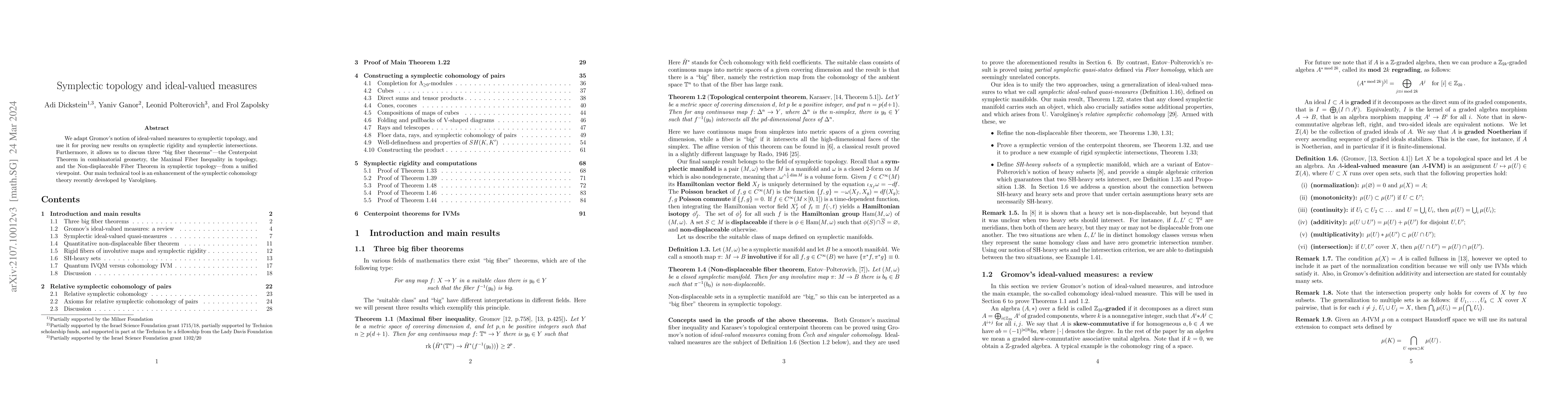 Thumbnail for Symplectic topology and ideal-valued measures