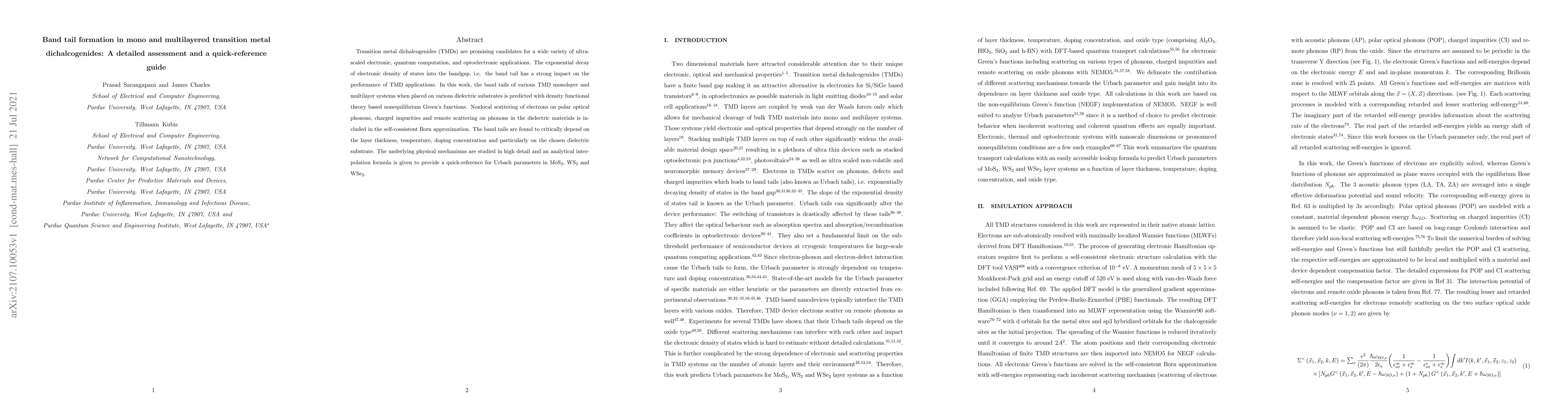 Thumbnail for Band tail formation in mono and multilayered transition metal
  dichalcogenides: A detailed assessment and a quick-reference guide