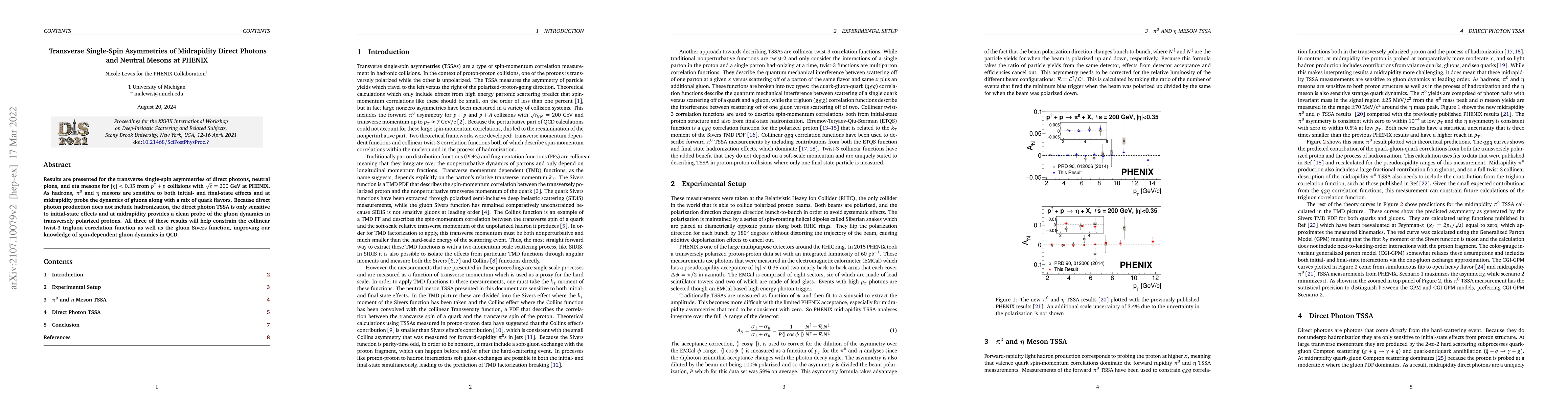Thumbnail for Transverse Single-Spin Asymmetries of Midrapidity Direct Photons and
  Neutral Mesons at PHENIX