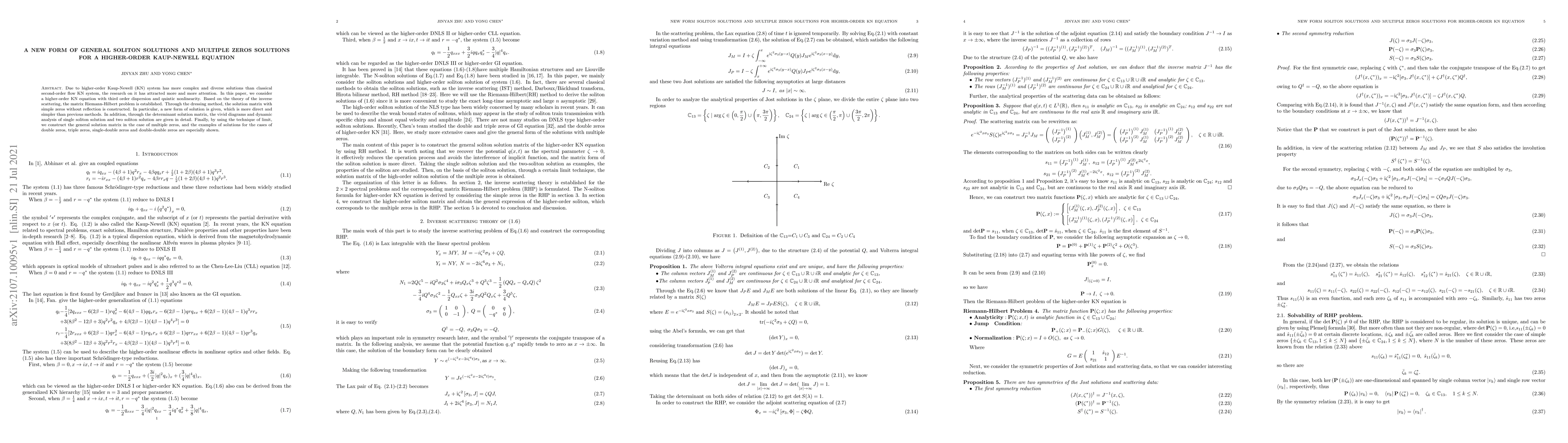 Thumbnail for A new form of general soliton solutions and multiple zeros solutions for
  a higher-order Kaup-Newell equation