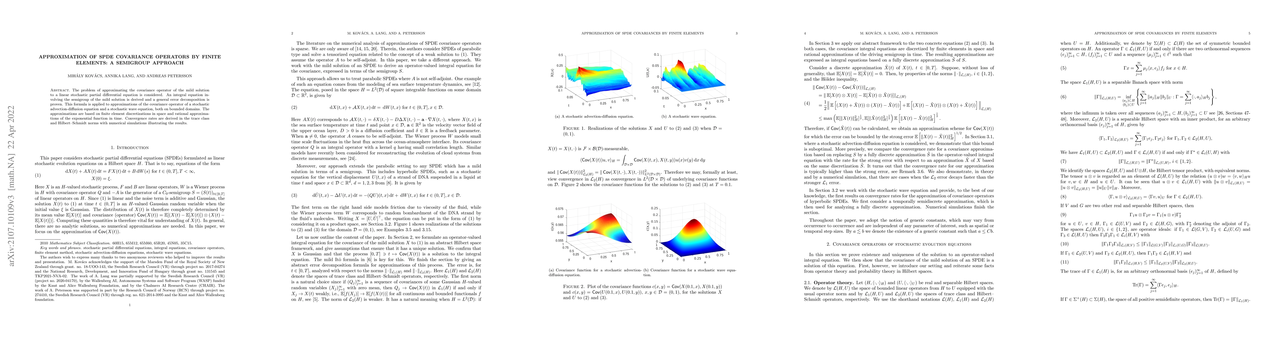 Thumbnail for Approximation of SPDE covariance operators by finite elements: A
  semigroup approach