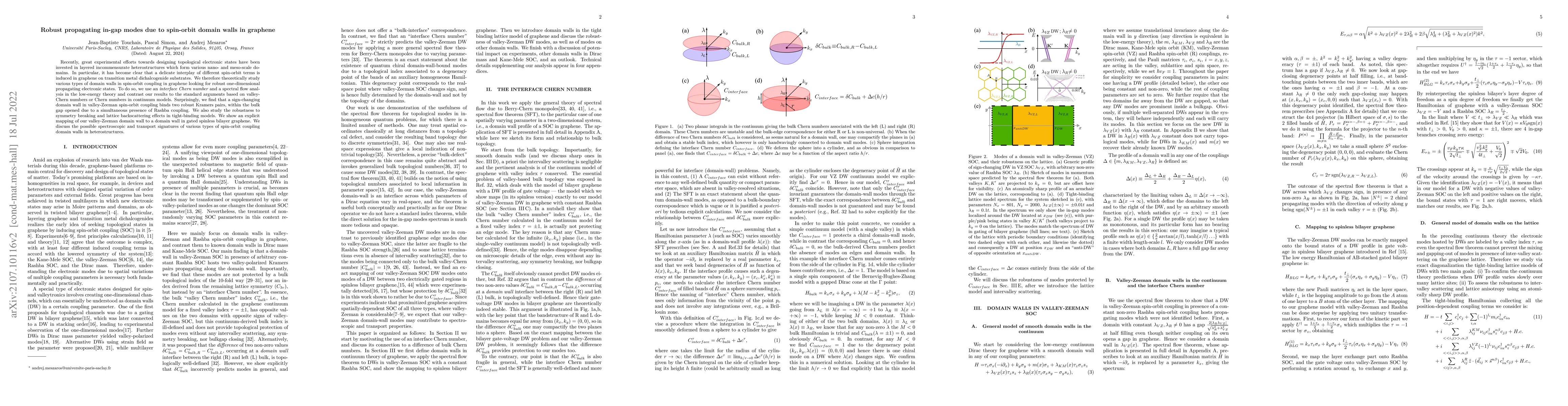 Thumbnail for Robust propagating in-gap modes due to spin-orbit domain walls in
  graphene