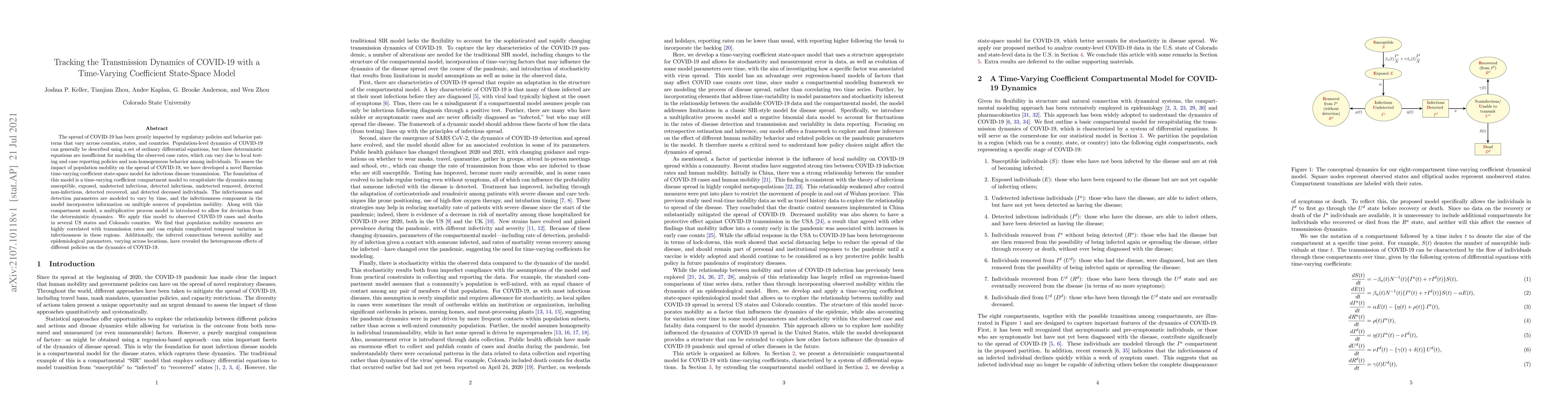 Thumbnail for Tracking the Transmission Dynamics of COVID-19 with a Time-Varying
  Coefficient State-Space Model