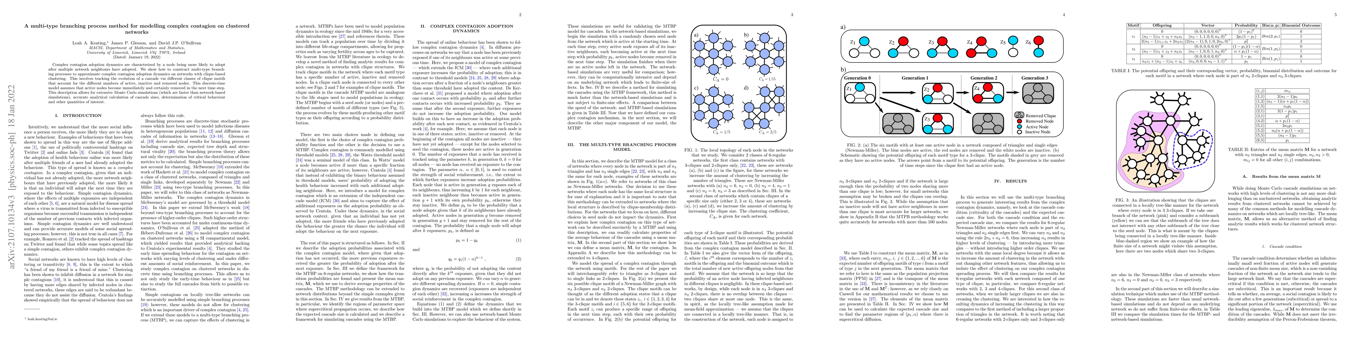 Thumbnail for A multi-type branching process method for modelling complex contagion on
  clustered networks
