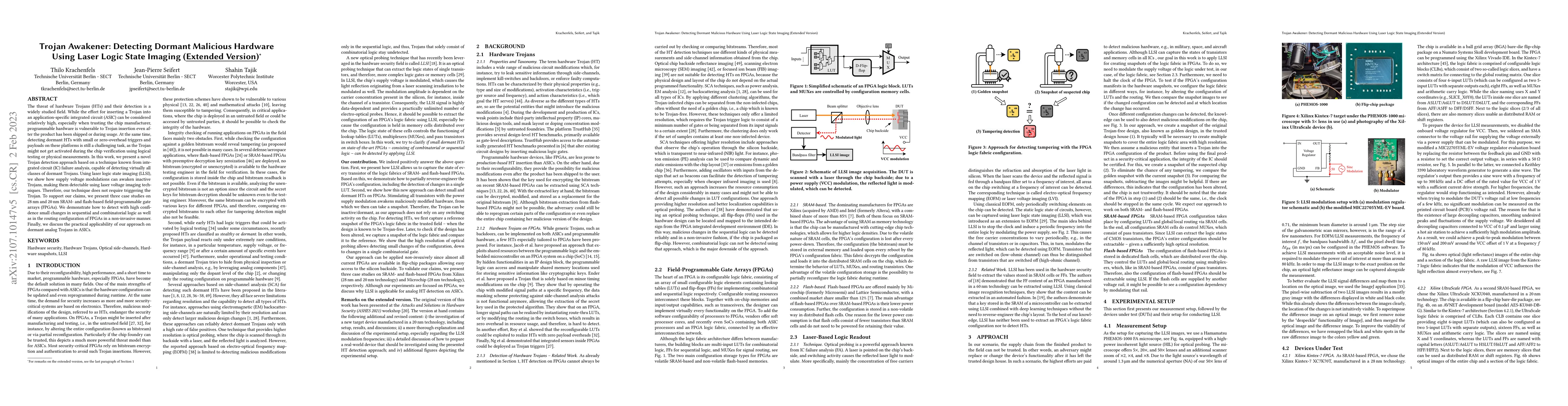 Thumbnail for Trojan Awakener: Detecting Dormant Malicious Hardware Using Laser Logic
  State Imaging (Extended Version)