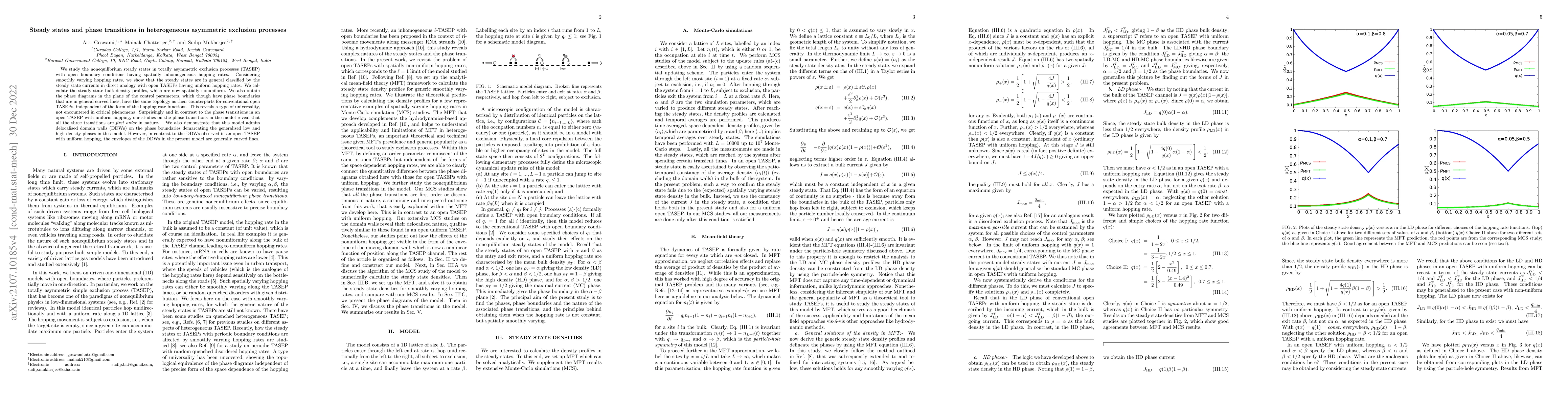 Thumbnail for Steady states and phase transitions in heterogeneous asymmetric
  exclusion processes