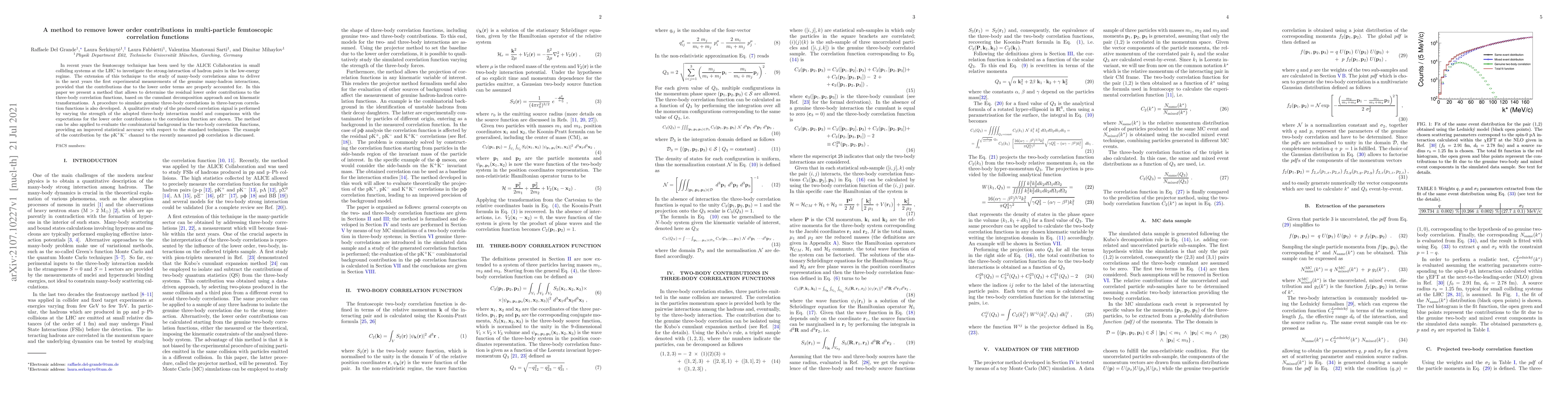 Thumbnail for A method to remove lower order contributions in multi-particle
  femtoscopic correlation functions