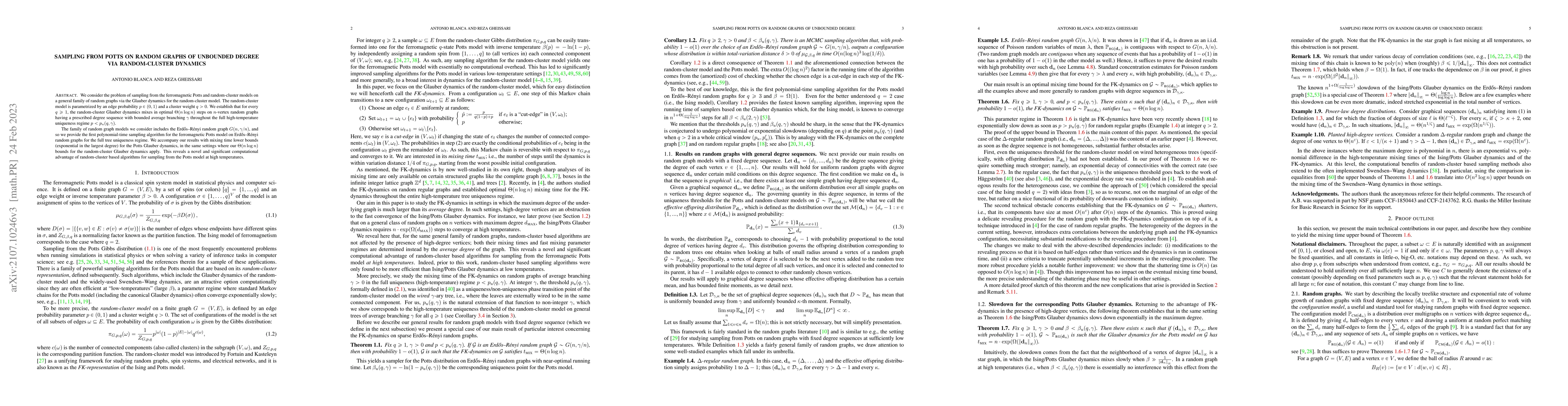 Thumbnail for Sampling from Potts on random graphs of unbounded degree via
  random-cluster dynamics