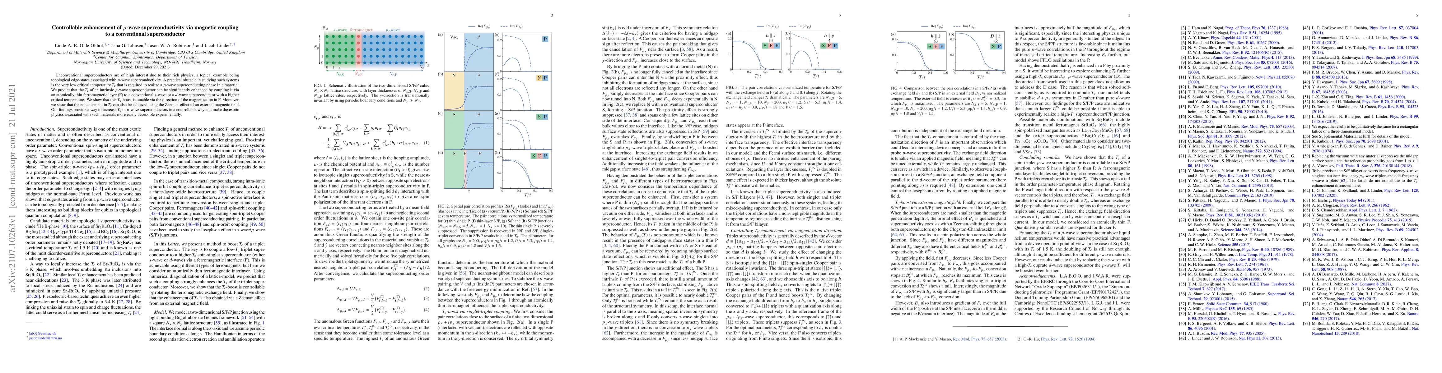 Thumbnail for Controllable enhancement of $p$-wave superconductivity via magnetic
  coupling to a conventional superconductor