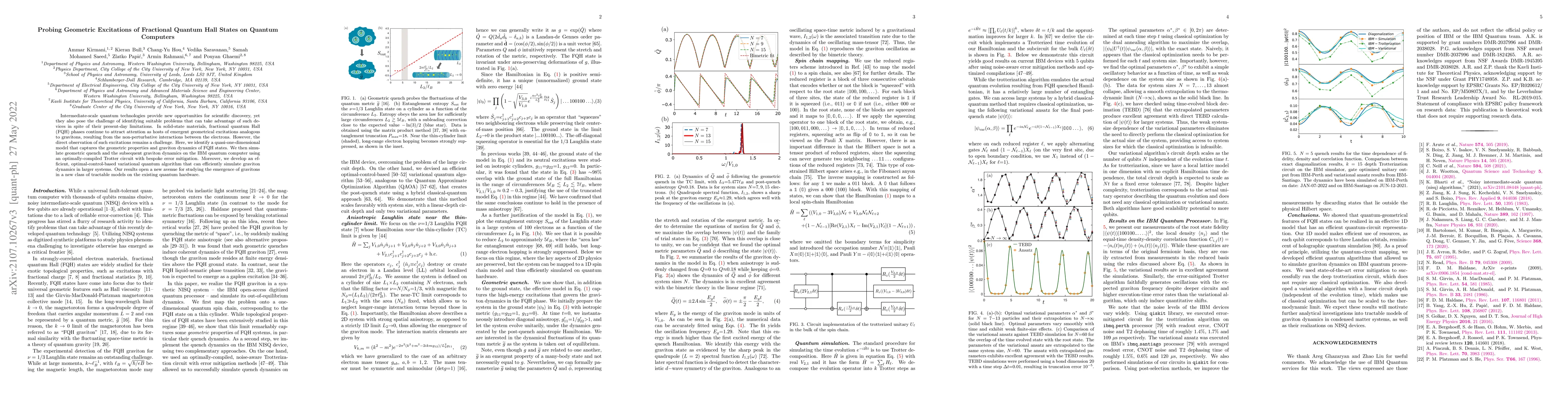 Thumbnail for Probing Geometric Excitations of Fractional Quantum Hall States on
  Quantum Computers