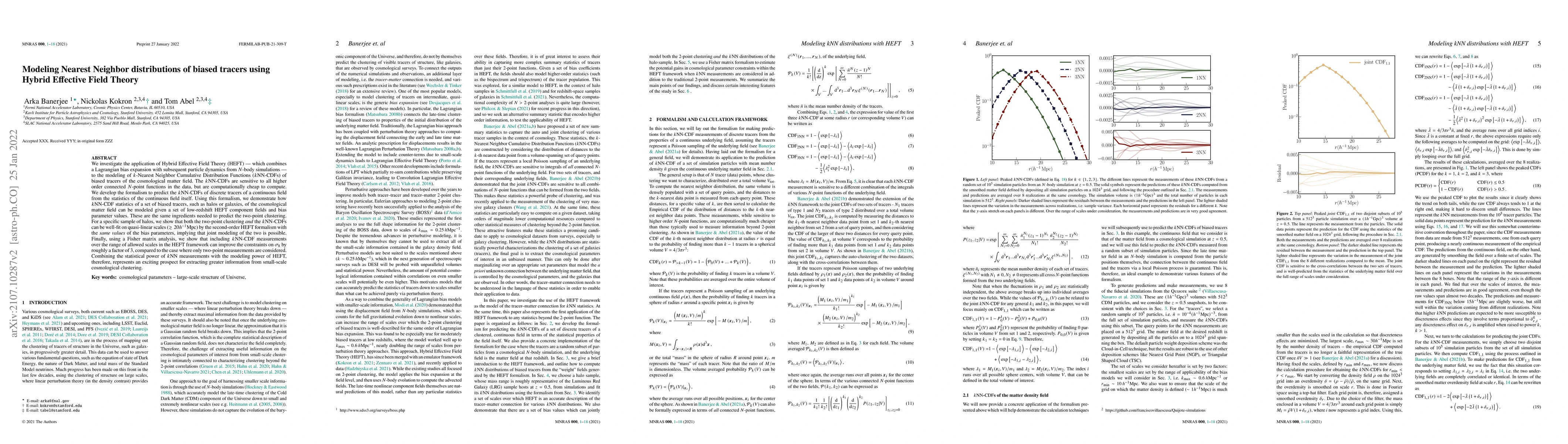 Thumbnail for Modeling Nearest Neighbor distributions of biased tracers using Hybrid
  Effective Field Theory