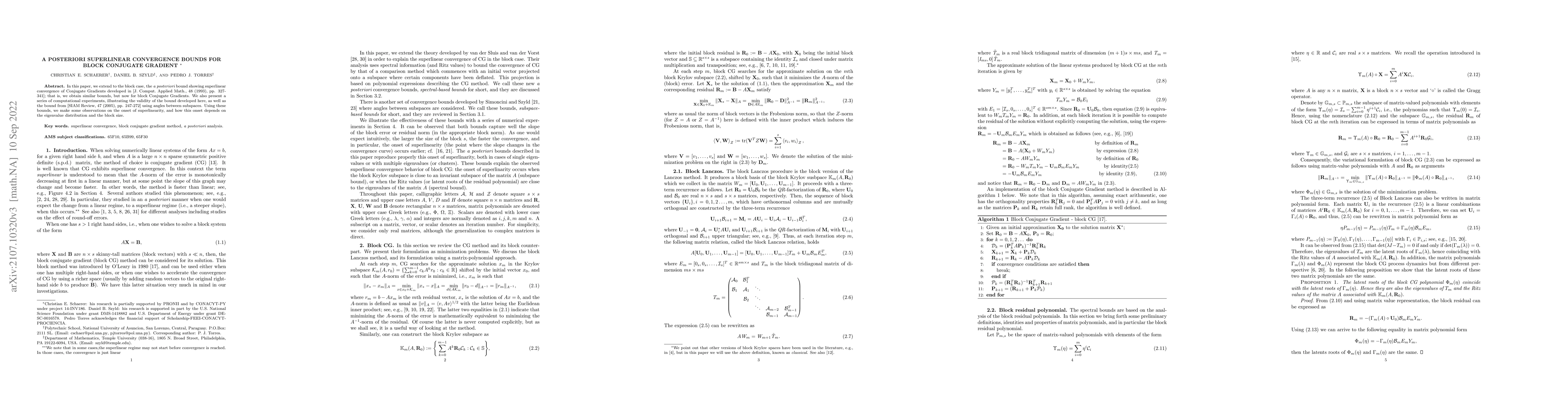 Thumbnail for A posteriori superlinear convergence bounds for block conjugate gradient
