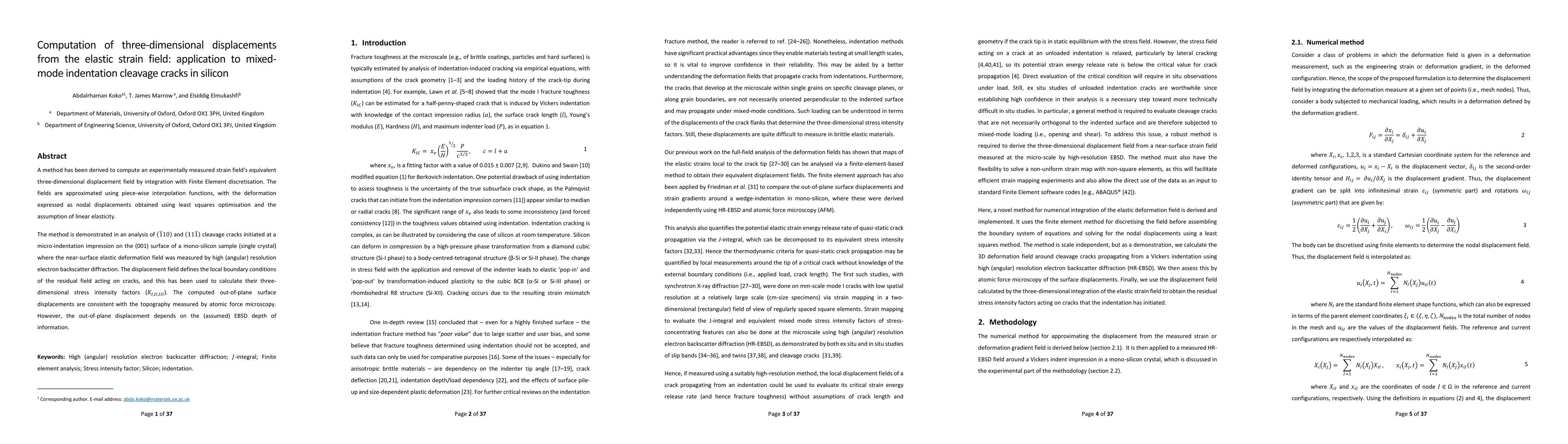 Thumbnail for A Computational Method for the Determination of the Elastic Displacement
  Field using Measured Elastic Deformation Field