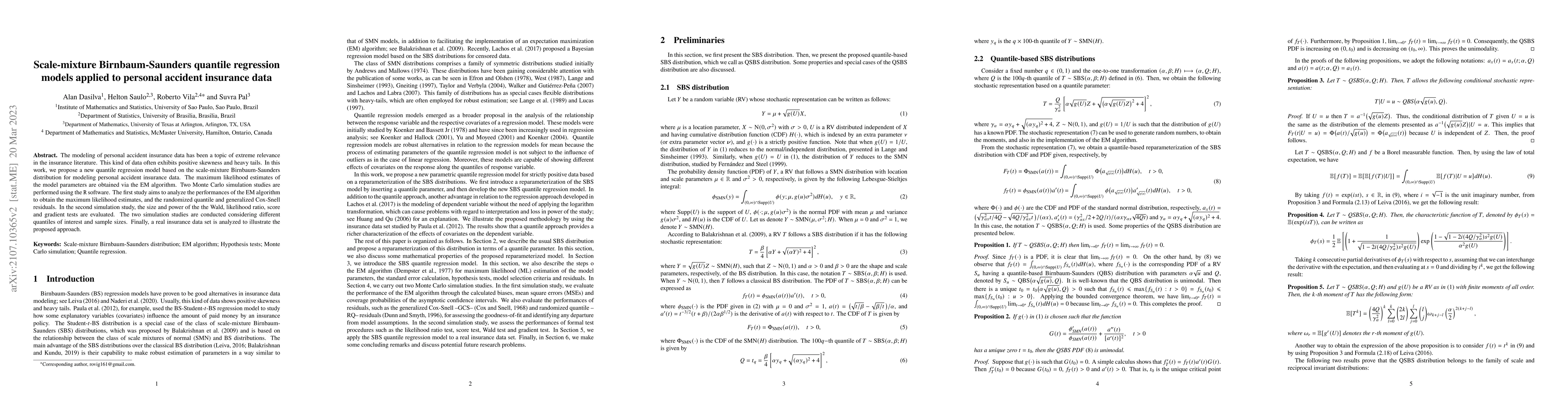 Thumbnail for Scale-mixture Birnbaum-Saunders quantile regression models applied to
  personal accident insurance data