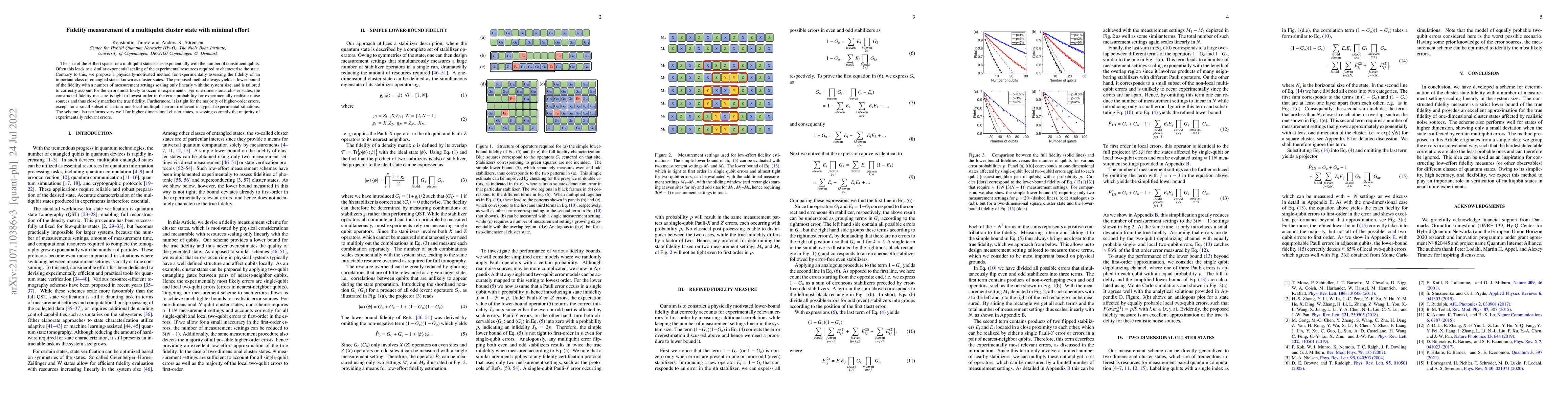 Thumbnail for Fidelity measurement of a multiqubit cluster state with minimal effort