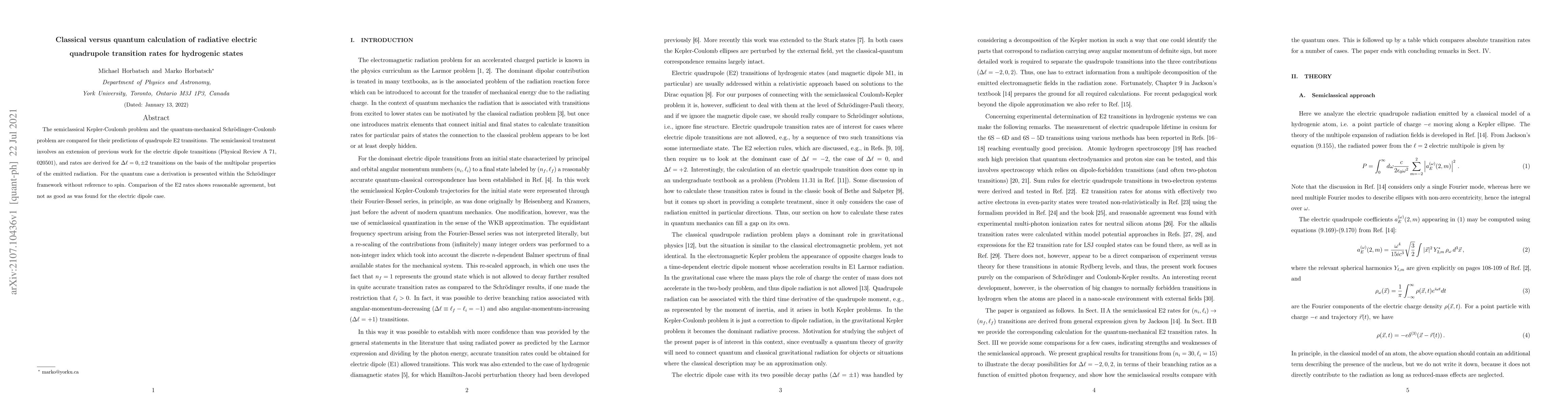 Thumbnail for Classical versus quantum calculation of radiative electric quadrupole
  transition rates for hydrogenic states