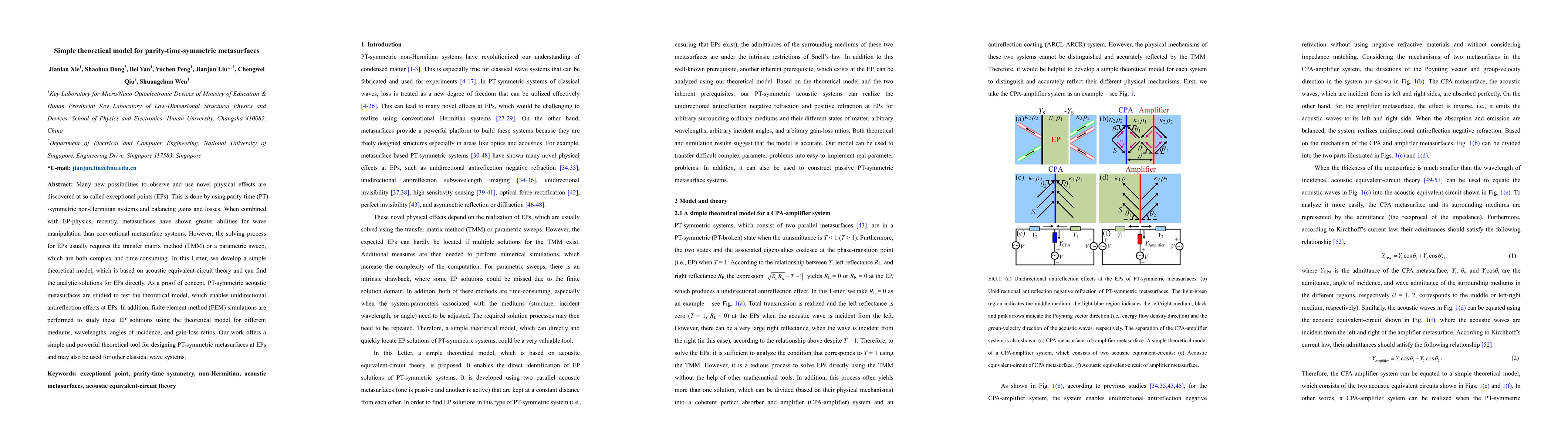 Thumbnail for Simple theoretical model for parity-time-symmetric metasurfaces