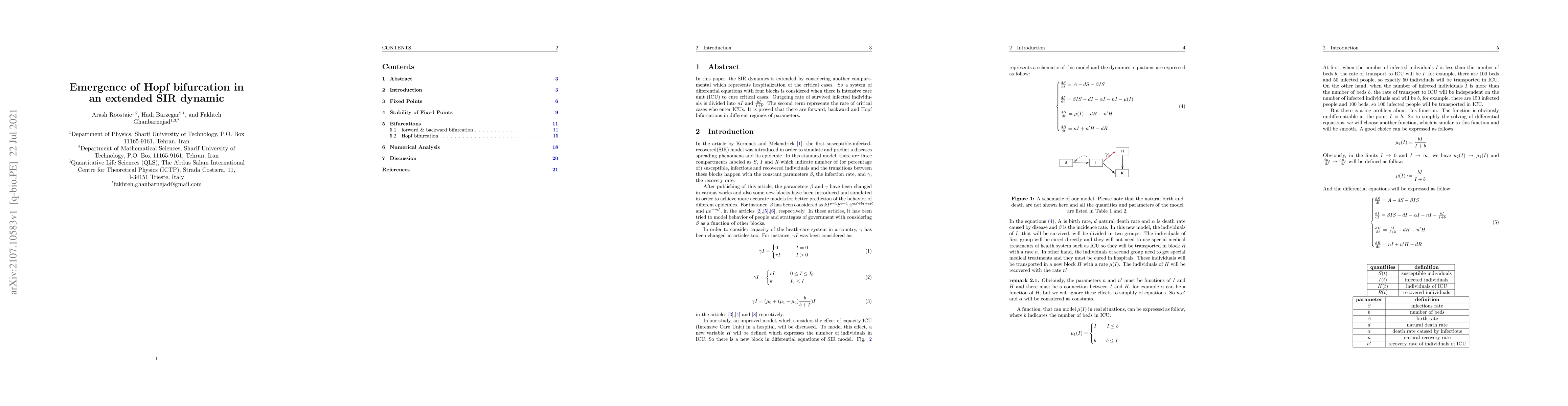 Thumbnail for Emergence of Hopf bifurcation in an extended SIR dynamic
