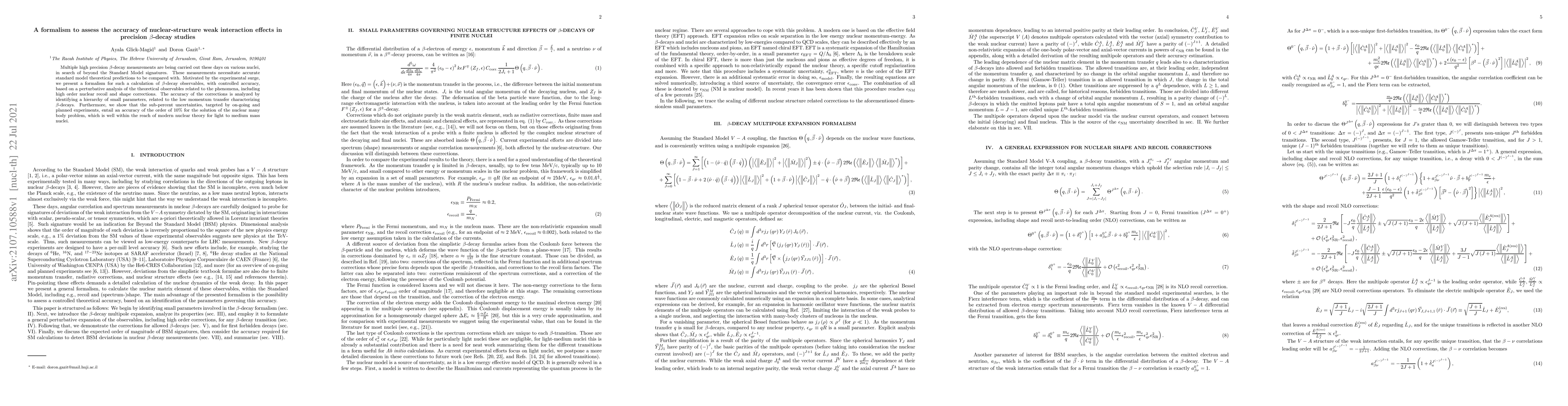 Thumbnail for A formalism to assess the accuracy of nuclear-structure weak interaction
  effects in precision $\beta$-decay studies
