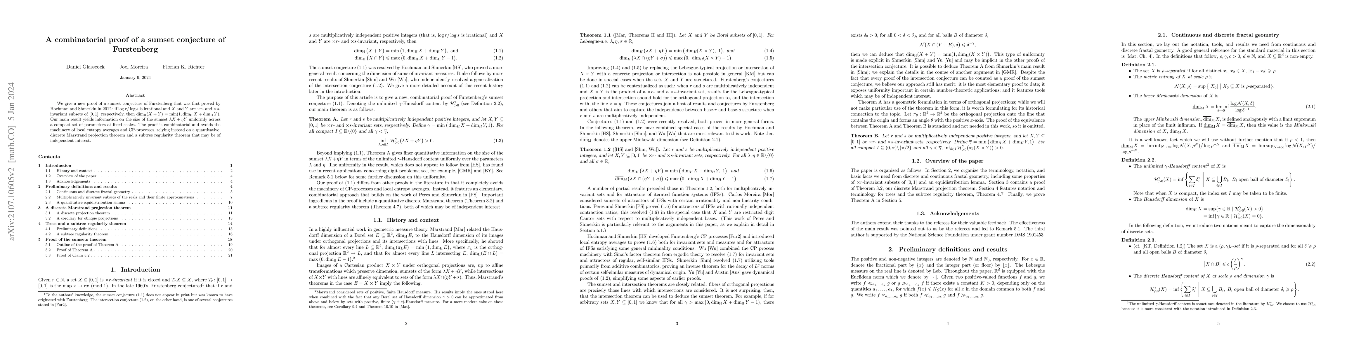 Thumbnail for A combinatorial proof of a sumset conjecture of Furstenberg