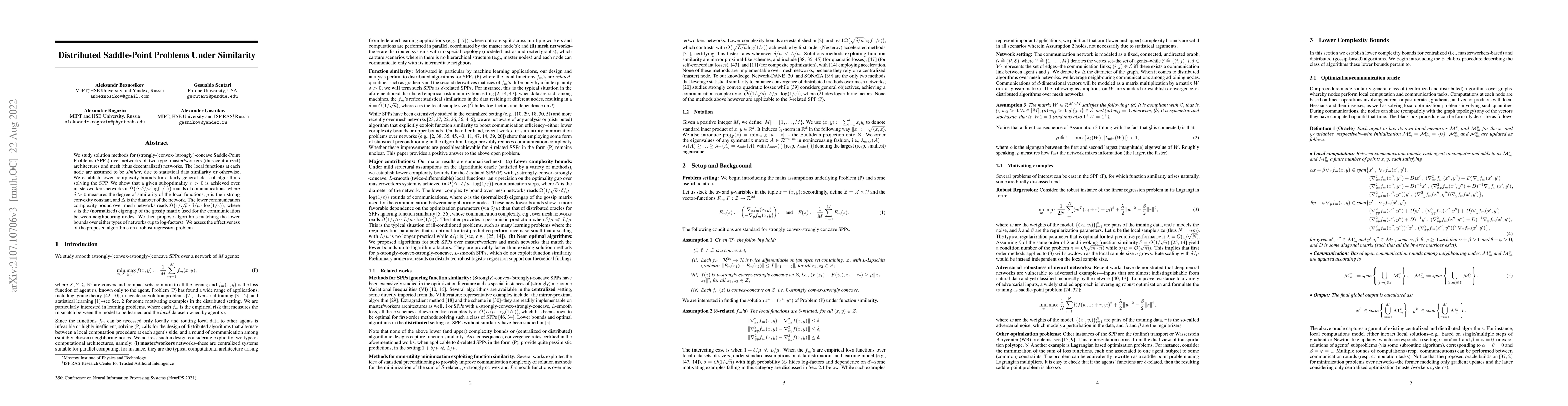 Thumbnail for Distributed Saddle-Point Problems Under Similarity