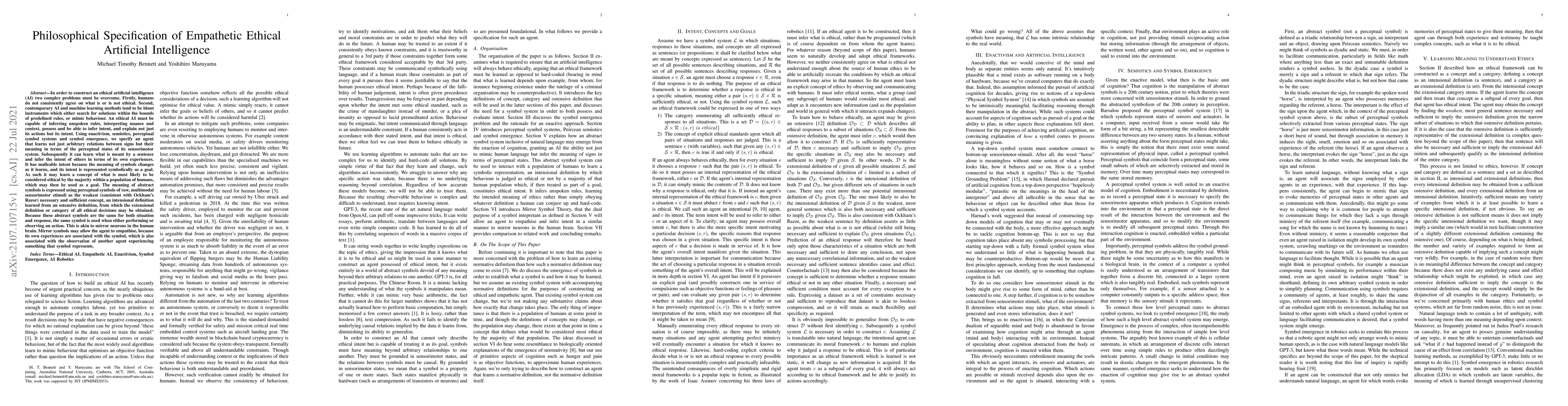 Thumbnail for Philosophical Specification of Empathetic Ethical Artificial
  Intelligence