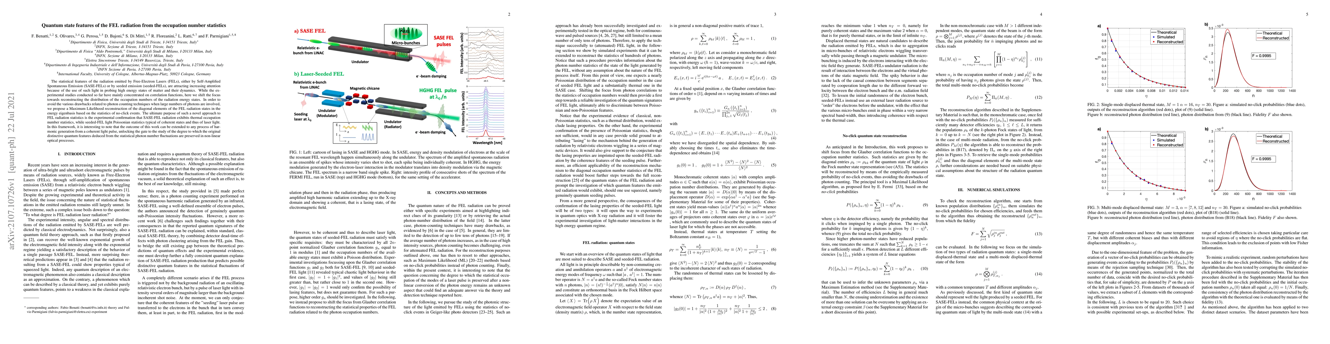 Thumbnail for Quantum state features of the FEL radiation from the occupation number
  statistics
