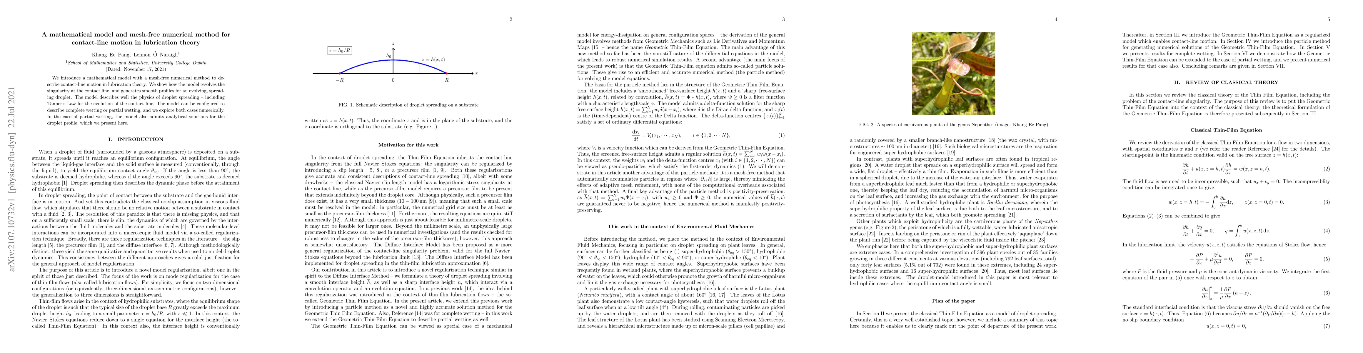 Thumbnail for A mathematical model and mesh-free numerical method for contact-line
  motion in lubrication theory