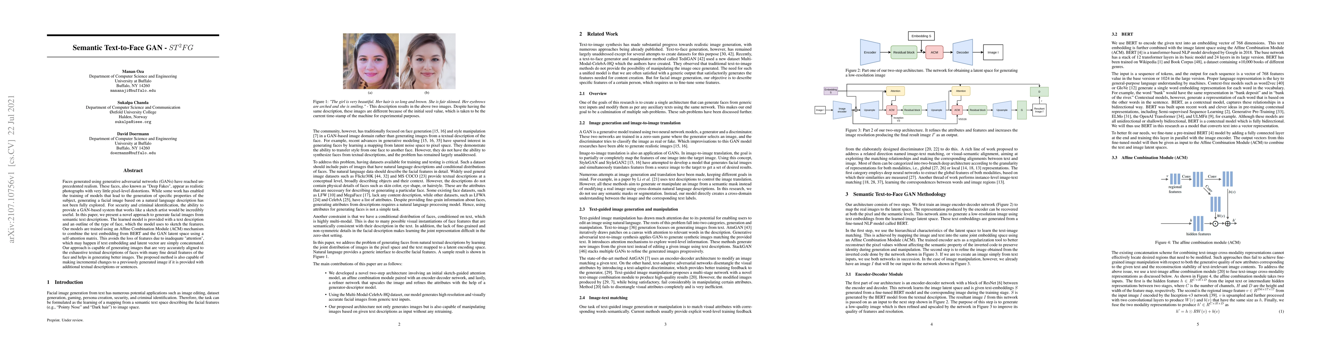 Thumbnail for Semantic Text-to-Face GAN -ST^2FG