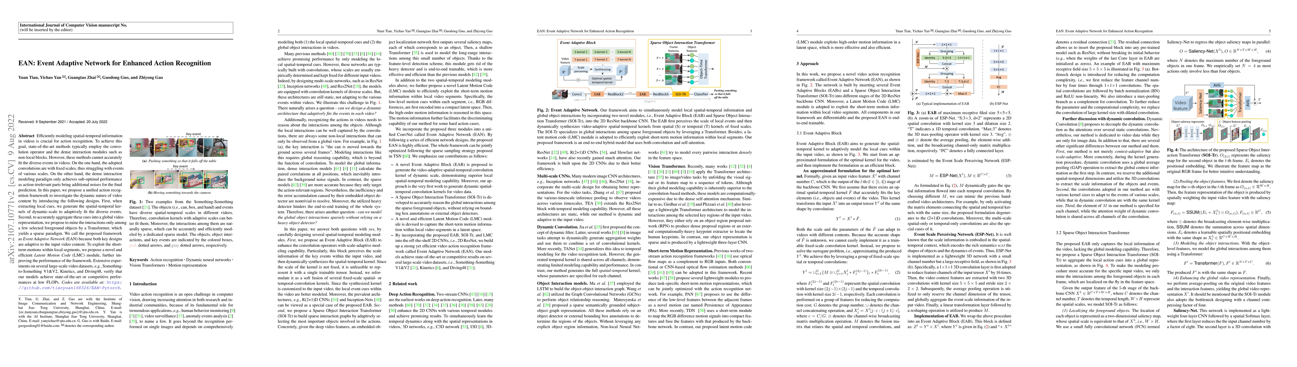Thumbnail for EAN: Event Adaptive Network for Enhanced Action Recognition