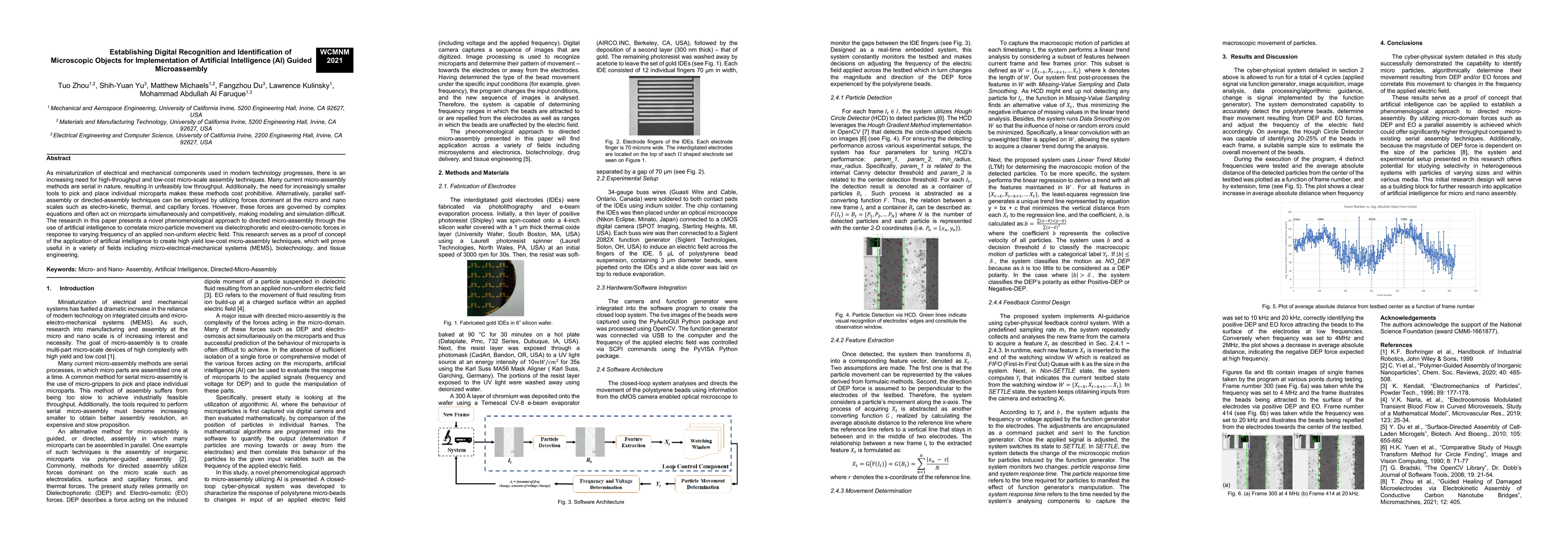Thumbnail for Establishing Digital Recognition and Identification of Microscopic
  Objects for Implementation of Artificial Intelligence (AI) Guided
  Microassembly