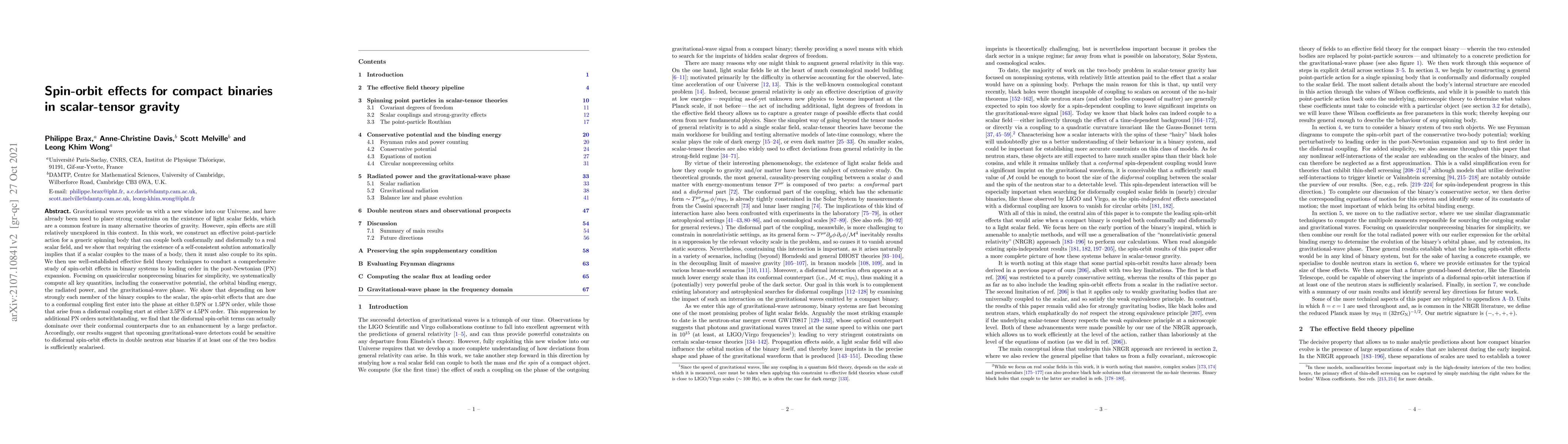 Thumbnail for Spin-orbit effects for compact binaries in scalar-tensor gravity
