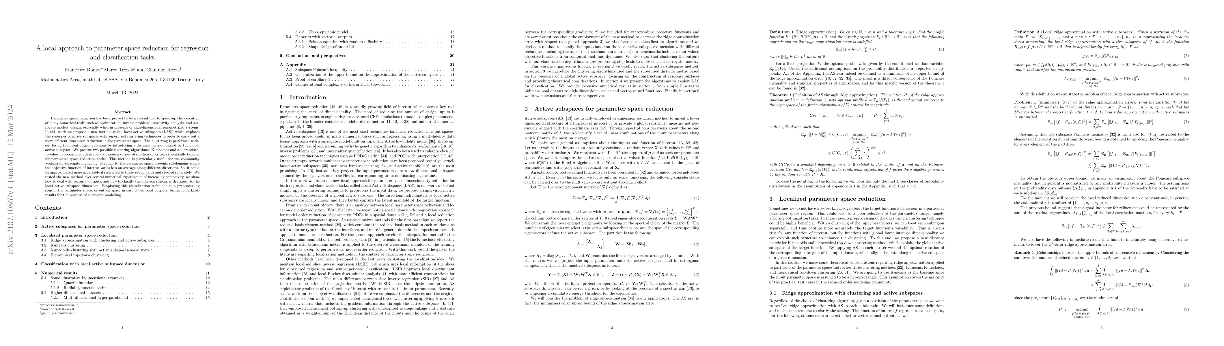 Thumbnail for A local approach to parameter space reduction for regression and
  classification tasks