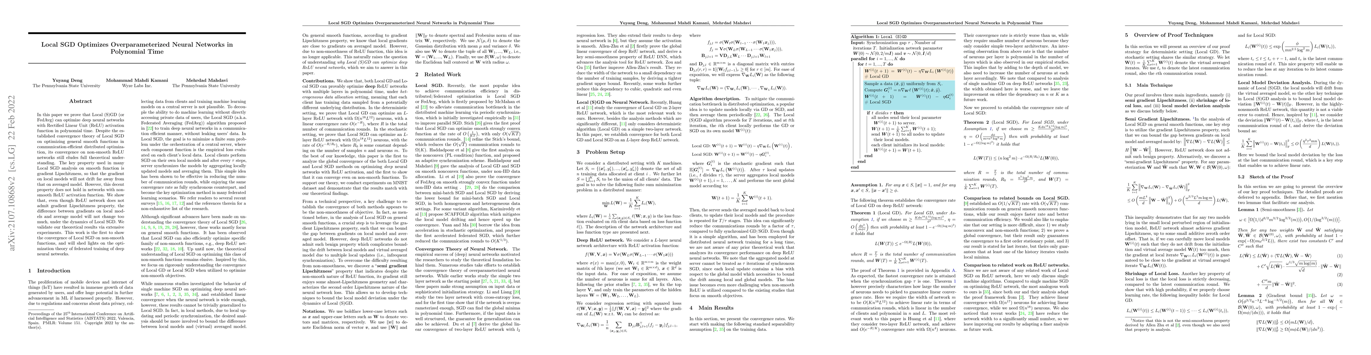 Thumbnail for Local SGD Optimizes Overparameterized Neural Networks in Polynomial Time