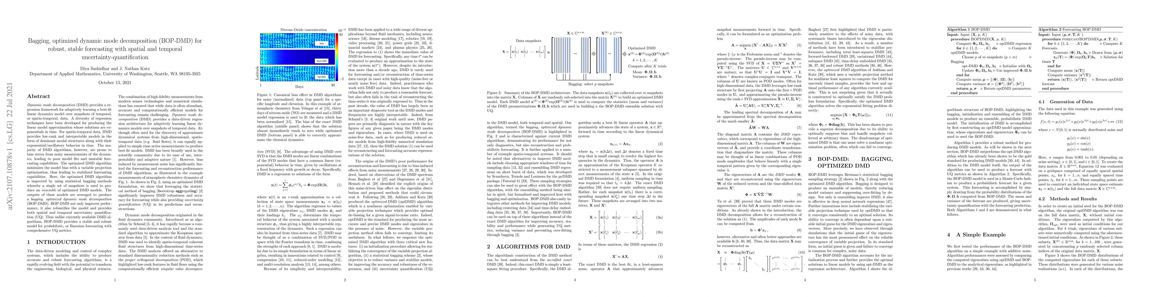 Thumbnail for Bagging, optimized dynamic mode decomposition (BOP-DMD) for robust,
  stable forecasting with spatial and temporal uncertainty-quantification