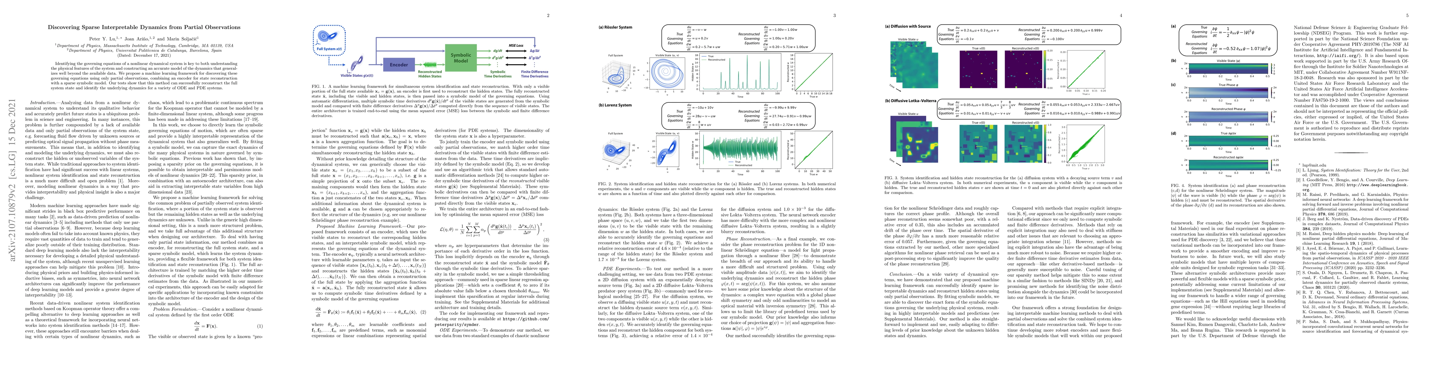 Thumbnail for Discovering Sparse Interpretable Dynamics from Partial Observations