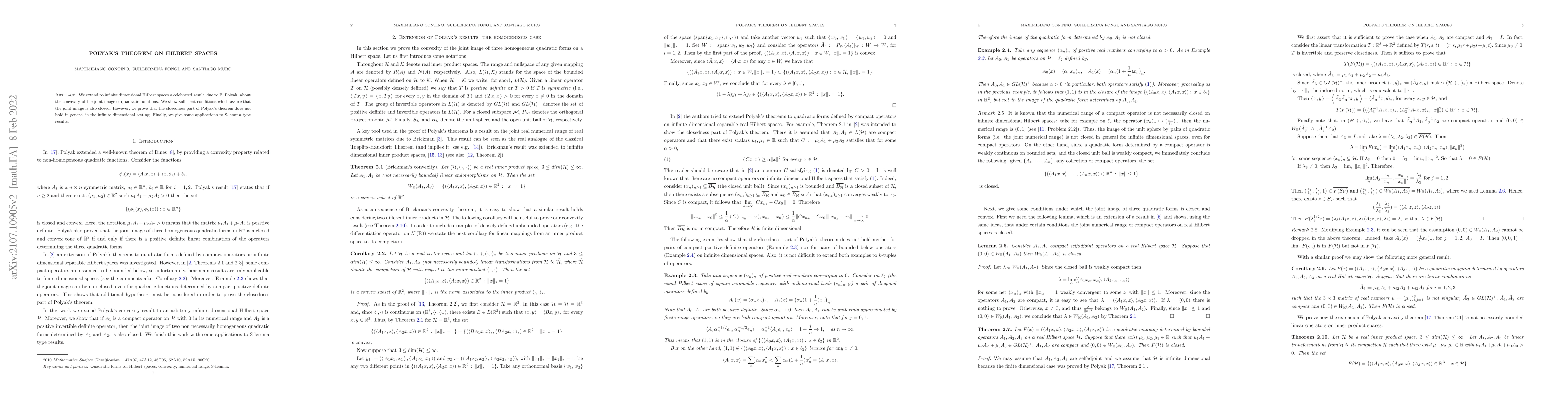 Thumbnail for Polyak's theorem on Hilbert spaces
