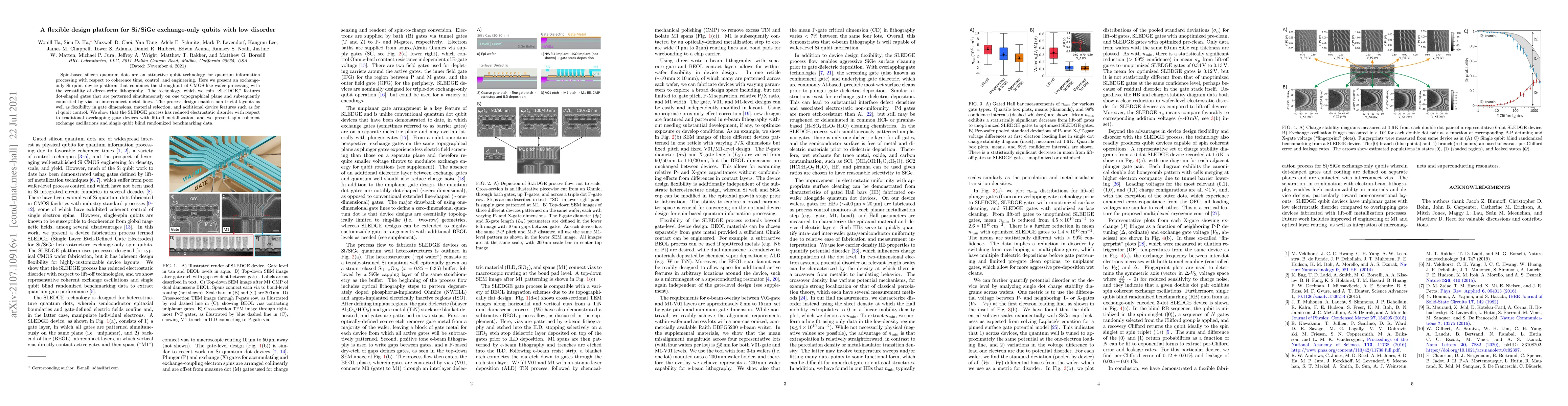 Thumbnail for A flexible design platform for Si/SiGe exchange-only qubits with low
  disorder