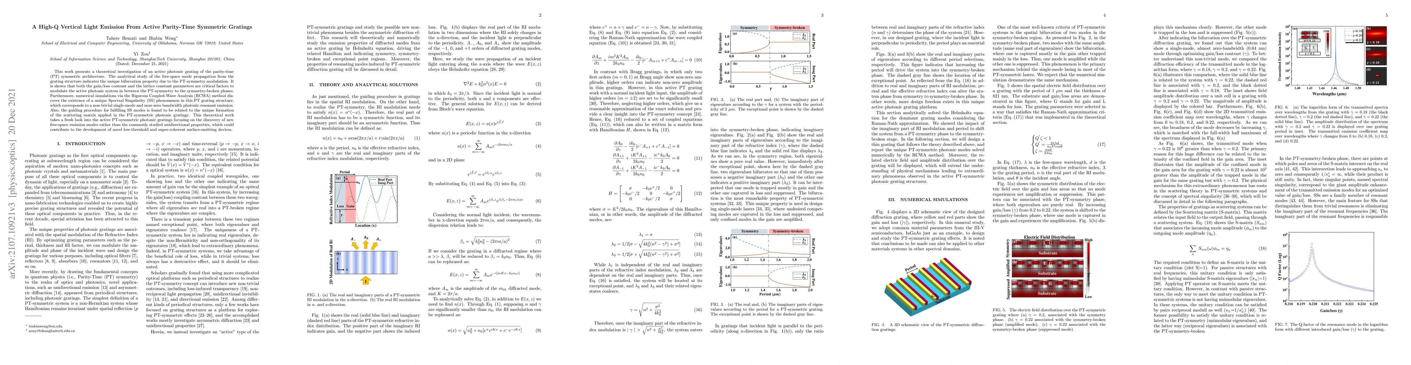 Thumbnail for A High-Q Vertical Light Emission From Active Parity-Time Symmetric
  Gratings