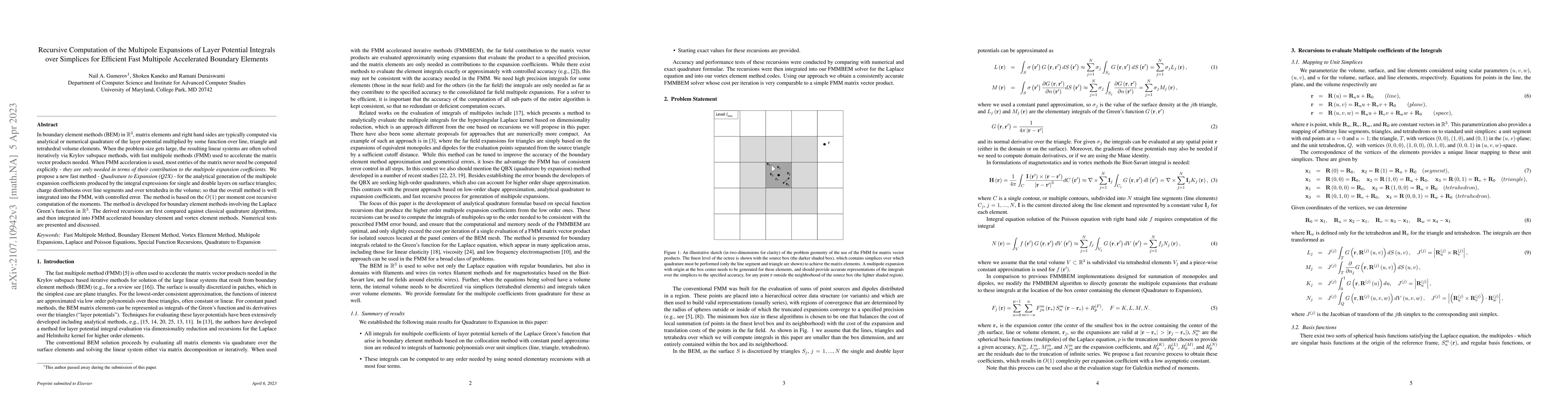 Thumbnail for Efficient Fast Multipole Accelerated Boundary Elements via Recursive
  Computation of Multipole Expansions of Integrals