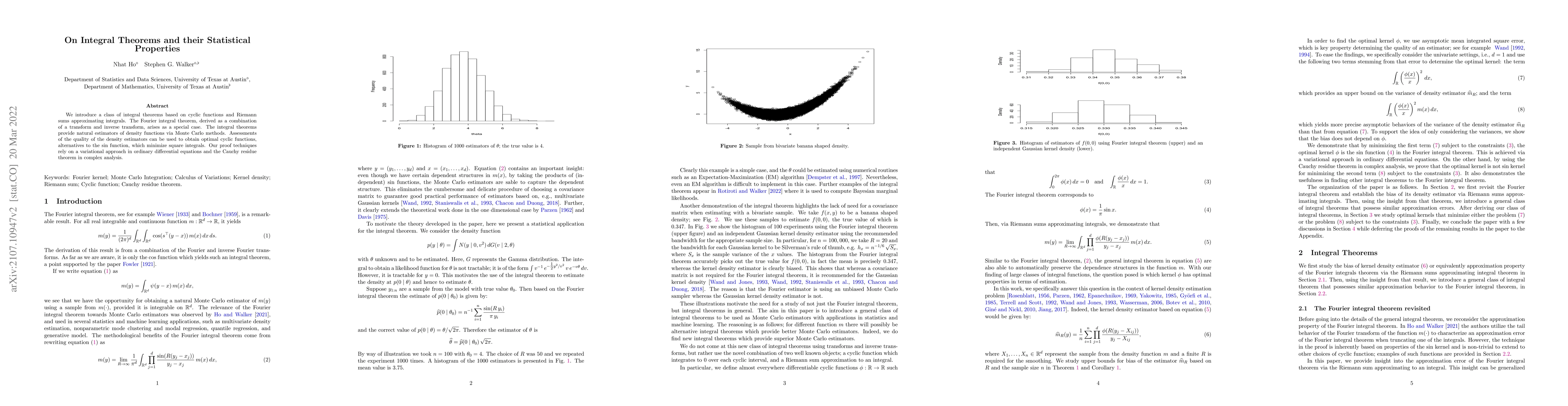 Thumbnail for On Integral Theorems and their Statistical Properties