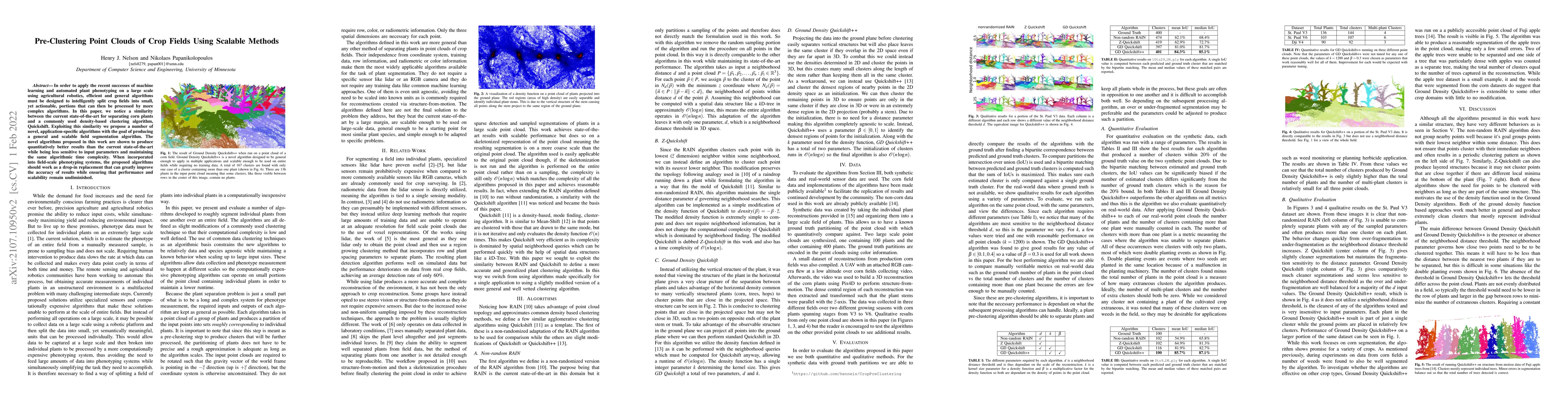 Thumbnail for Pre-Clustering Point Clouds of Crop Fields Using Scalable Methods