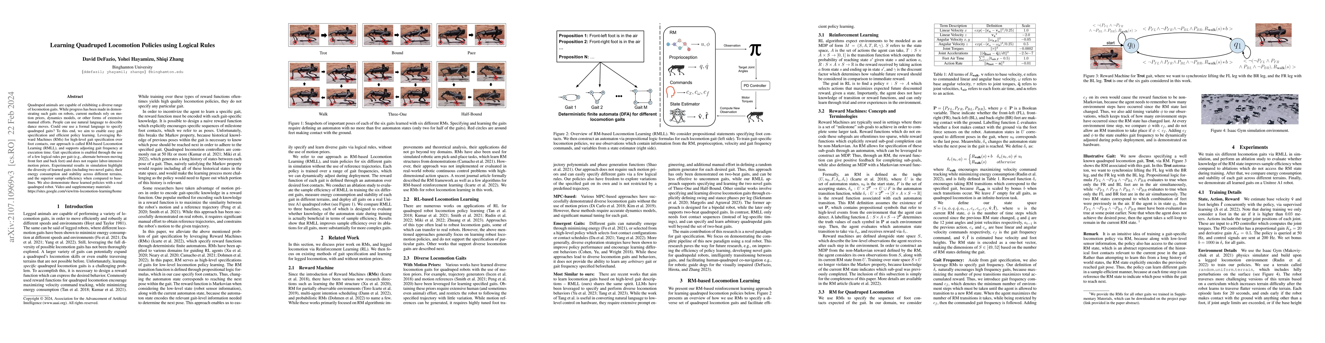Thumbnail for Learning Quadruped Locomotion Policies using Logical Rules