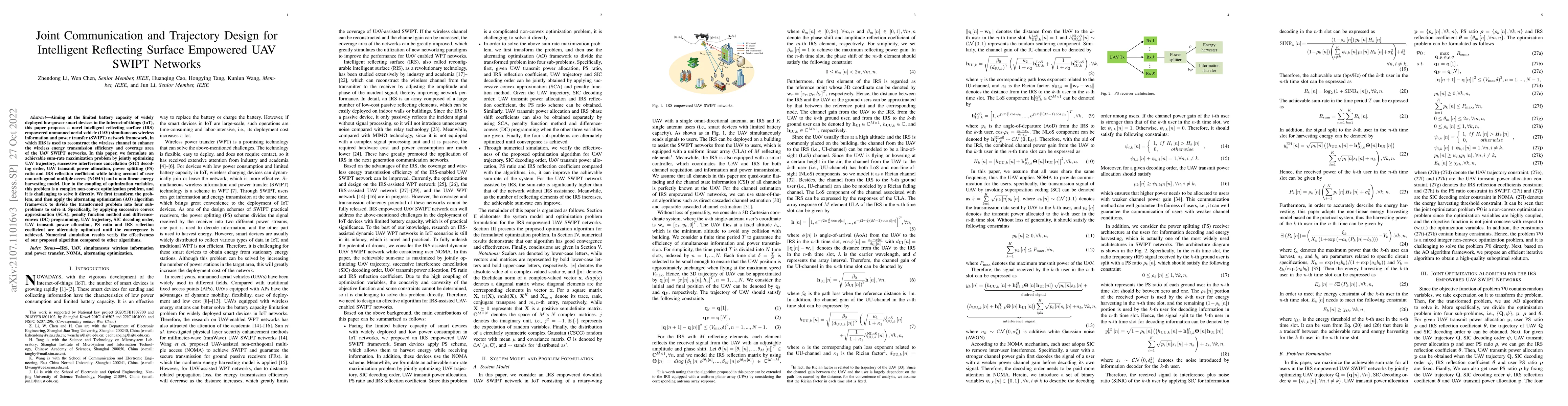 Thumbnail for Joint Communication and Trajectory Design for Intelligent Reflecting
  Surface Empowered UAV SWIPT Networks