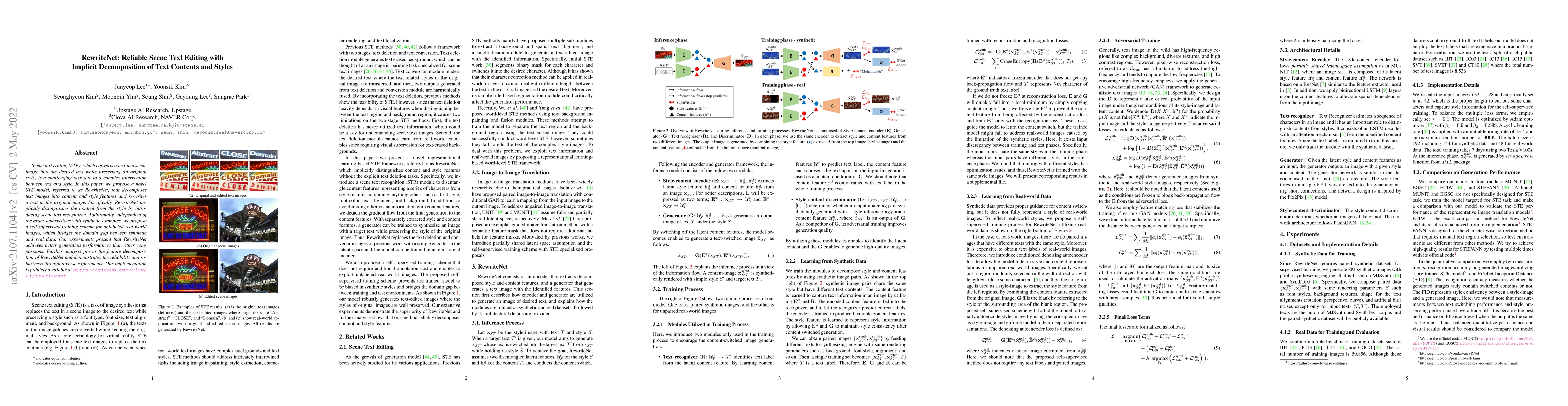 Thumbnail for RewriteNet: Reliable Scene Text Editing with Implicit Decomposition of
  Text Contents and Styles