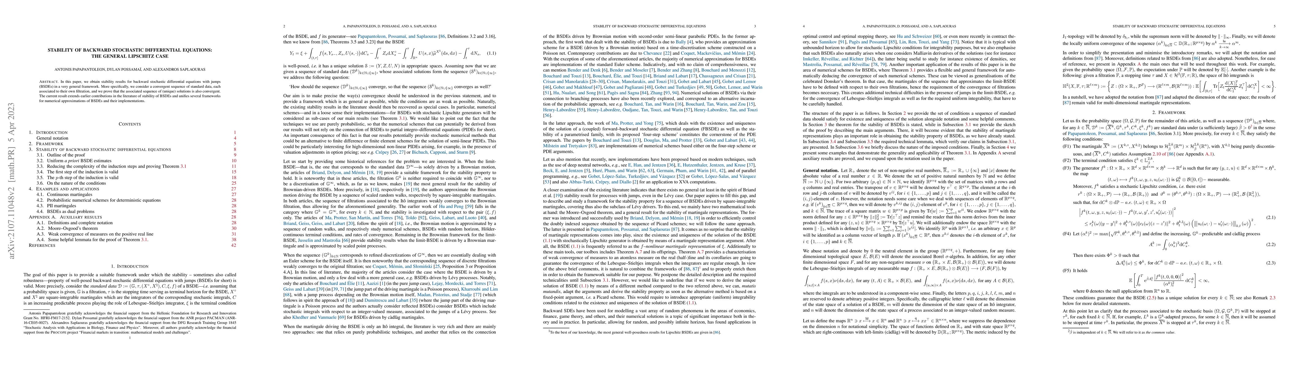 Thumbnail for Stability of backward stochastic differential equations: the general
  case