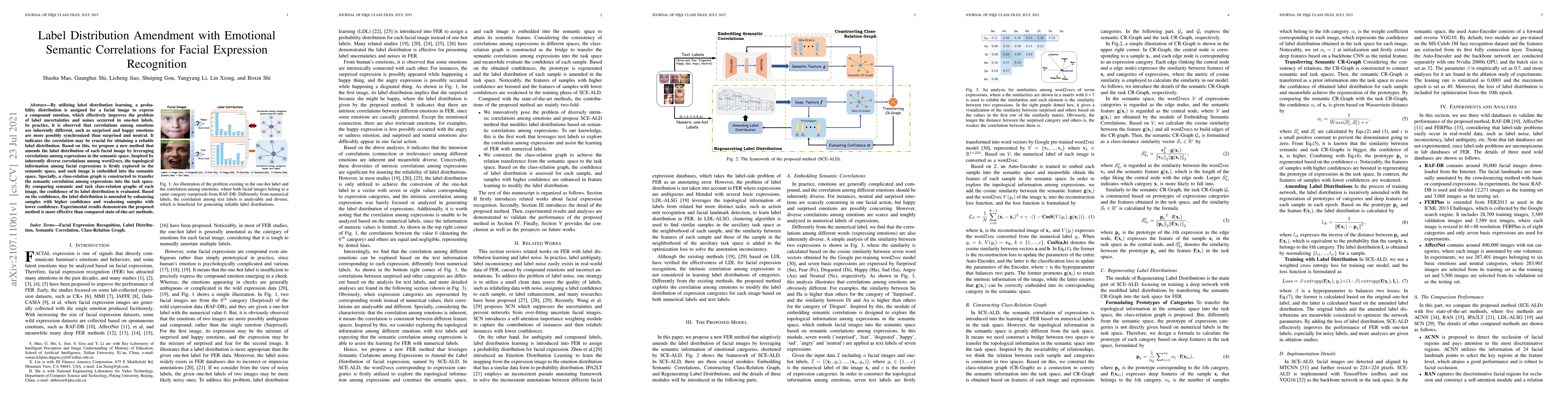 Thumbnail for Label Distribution Amendment with Emotional Semantic Correlations for
  Facial Expression Recognition