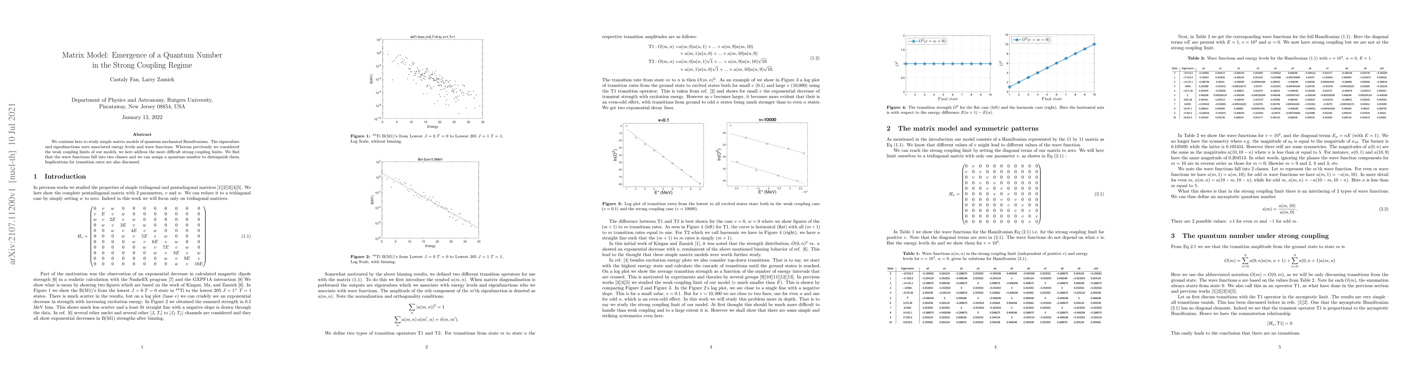 Thumbnail for Matrix Model: Emergence of a Quantum Number in the Strong Coupling
  Regime