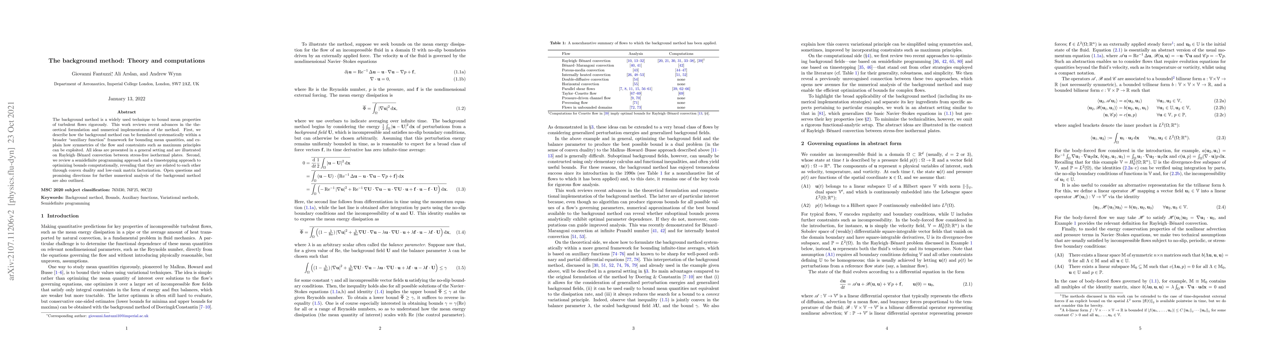Thumbnail for The background method: Theory and computations